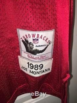 Joe Montana 1989 San Francisco 49ers Throwback Jersey Mitchell & Ness NWT #16