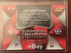 Joe Montana 2018 Panini Spectra Super Bowl Auto #d /25