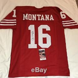 Joe Montana Autographed Red Jersey JSA Kansas City Chiefs San Francisco 49ers