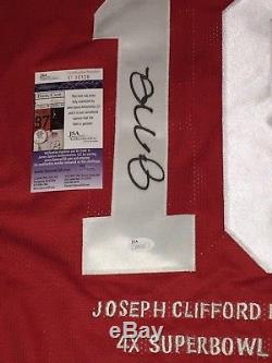 Joe Montana Autographed STAT Football Jersey-JSA Certified-S. F. 49ERS