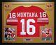 Joe Montana Autographed and Framed Red 49ers Jersey Auto JSA COA (D4-L)