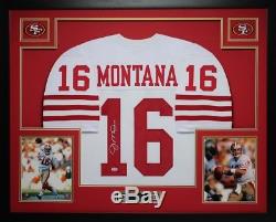 Joe Montana Autographed and Framed White 49ers Jersey Auto PSA COA (D5-L)