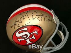Joe Montana Dwight Clark 49er's The Catch Autographed Full Size Helmet Jsa Coa