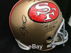 Joe Montana Dwight Clark 49er's The Catch Autographed Full Size Helmet Jsa Coa