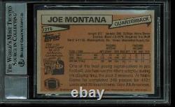 Joe Montana HOF 2000 Signed Card 1981 Topps RC #216 Auto Graded 10! BAS Slab