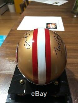 Joe Montana & Jerry Rice autographed mini helmet- JSA Authenticated NO RESERVE