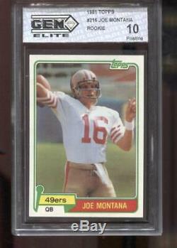 Joe Montana Rc 1981 Topps #216 Rookie 49ers San Fransico Gem Elite 10 Pristine