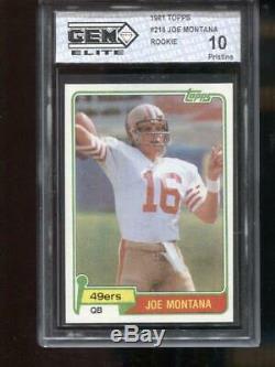 Joe Montana Rc 1981 Topps #216 Rookie 49ers San Fransico Gem Elite 10 Pristine