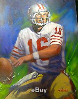 Joe Montana San Francisco 49ers Autographed Original Oil Painting Carlo Beninati