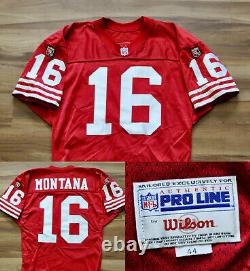 Joe Montana San Francisco 49ers Jersey Wilson Pro Line Sewn Authentic Men 44 L