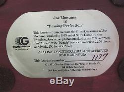 Joe Montana Signed Large Gartlan San Francisco 49er Figurine withcert & box