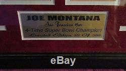 Joe montana san francisco 49ers 4 time superbowl champ framed display 70/500