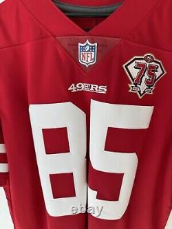 Kittle (85) San Francisco 49ers Red Nike Limited 75th Ann. Patch Jersey BNWT