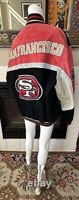 Large NWT San Francisco 49ers Team Colors Suede Jacket G-III Apparel 53chest