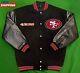 Men's San Francisco 49ers Jacket Black Wool & Leather Letterman Varsity Jacket