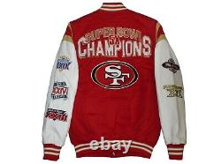Men's San Francisco49ers 5 time Super Bowl Champion Cotton Varsity NFL Jacket