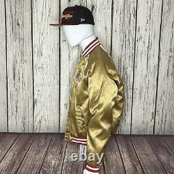 Men's Vintage 90's Chalk Line San Francisco 49ers Gold Satin Bomber Jacket Sz XL