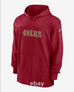 Mens Nike San Francisco 49ers Sideline Dri-FIT NFL Hoodie Red Gold Sz XL