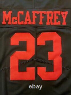 Mens San Francisco 49ers Black STITCHED Jersey Christian McCaffrey (Large)