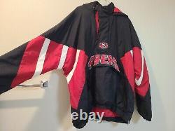 Mens San Francisco 49ers XXL Pullover 1/4 Zip Starter Jacket With Hood