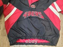Mens San Francisco 49ers XXL Pullover 1/4 Zip Starter Jacket With Hood
