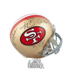 Montana and Clark The Catch Autographed 49ers Full-Size Football Helmet BAS
