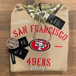 NEW Authentic Nike San Francisco 49ers Men's NFL Salute to Service Hoodie Tan