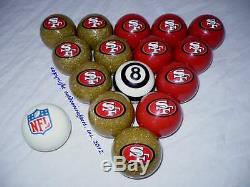 NEW Licensed San Francisco 49ers Football Billiard Pool Cue Ball Set FREE SHIP