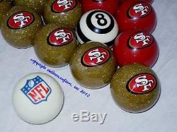 NEW Licensed San Francisco 49ers Football Billiard Pool Cue Ball Set FREE SHIP