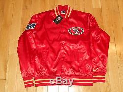 NEW Nike San Francisco 49ers Mens VINTAGE STYLE SATIN Button NFL Team Jacket Med