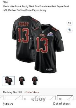 NEW SF SAN FRANCISCO 49ERS NIKE SUPER BOWL LVIII BROCK PURDY #13 SIZE XXXL mens