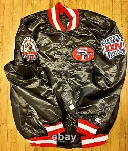 NEW Starter San Francisco 49ers Black Jacket Size L Large 30th Anniv XXIV SF Sz