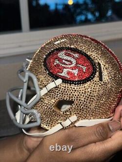 NFL 49ers Mimi HELMET, Swarovski crystal helmet, bling helmet, NFL helmet