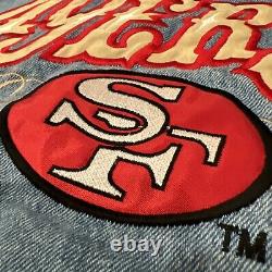 NFL Branded San Francisco 49ers Embroidered Denim Jacket Men's Size XL