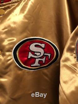 NFL MEN'S SAN FRANCISCO 49ers FORTY NINERS GOLD SATIN MEMORABILIA JACKET NEW 3X