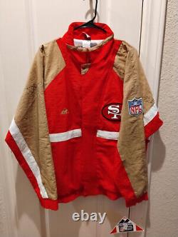 NFL SAN FRANCISCO 49ers Pro APEX ONE Jacket RARE VINTAGE 1990s Size L GOLD/RED