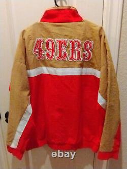 NFL SAN FRANCISCO 49ers Pro APEX ONE Jacket RARE VINTAGE 1990s Size L GOLD/RED