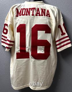 NFL San Francisco 49ers #16 Joe Montana Mitchell & Ness Cream Chainstitch Legacy