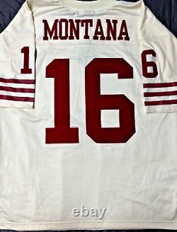 NFL San Francisco 49ers #16 Joe Montana Mitchell & Ness Cream Chainstitch Legacy