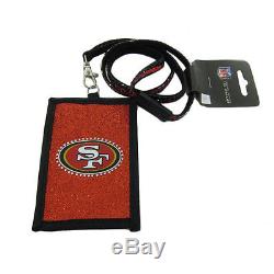 NFL San Francisco 49ers Beaded Lanyard Nylon ID wallet Credit Card Pass Holder