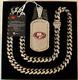 NFL San Francisco 49ers Bling Dog Tag Necklace- Silver Color