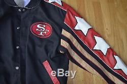 NFL San Francisco 49ers Jeff Hamilton Genuine Mens Leather Jacket Large Size L