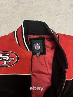 NFL San Francisco 49ers Leather Bomber Jacket Authentic Heavyweight Size L/G