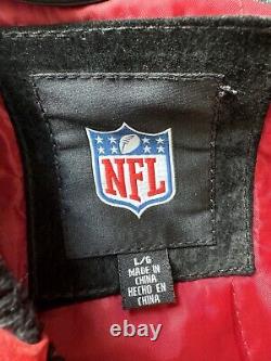 NFL San Francisco 49ers Leather Bomber Jacket Authentic Heavyweight Size L/G