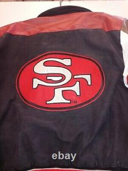 NFL San Francisco 49ers Leather Jacket Men's Jeff Hamilton XL flaws
