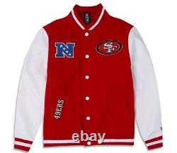 NFL San Francisco 49ers Men's New Era $179 Letterman Varsity Jacket Lg NWT P385