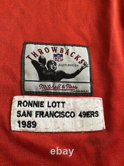 NFL San Francisco 49ers Mitchell & Ness Throwback 1989 Ronnie Lott #42 SZ 3X VTG