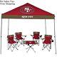 NFL San Francisco 49ers Party Tailgate Kit Canopy Tent Table 4 Chairs Carry Bag