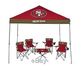 NFL San Francisco 49ers Party Tailgate Kit Canopy Tent Table Chairs Carry Bag