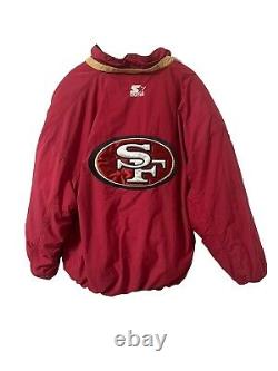 NFL San Francisco 49ers Red Starter Jacket Men's Size XL Puffer Full Zip & Snap